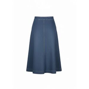 Eileen Fisher Mens Denim Midi Skirt Dark Wash A-Line Side Zip Size L